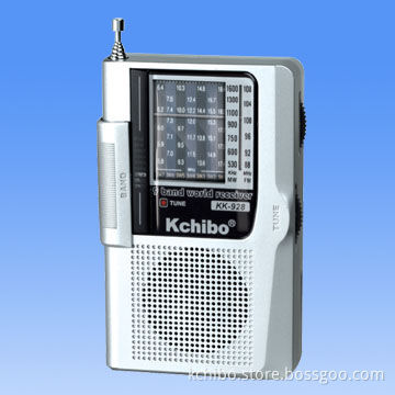 FM/MW/SW1-7 9-Band Pocket Radio Powered by AA 1.5V x 2 Batteries